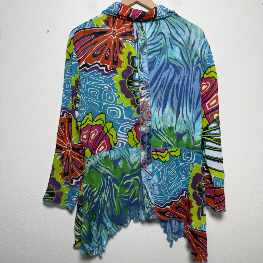 Pleats Collection Women Bohemian Button Top Large Artsy Langelook Patchwork Shee - Picture 9 of 11